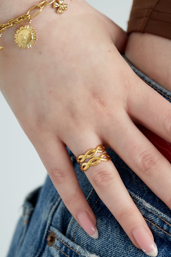 Layered swirl ring - Gold color 2
