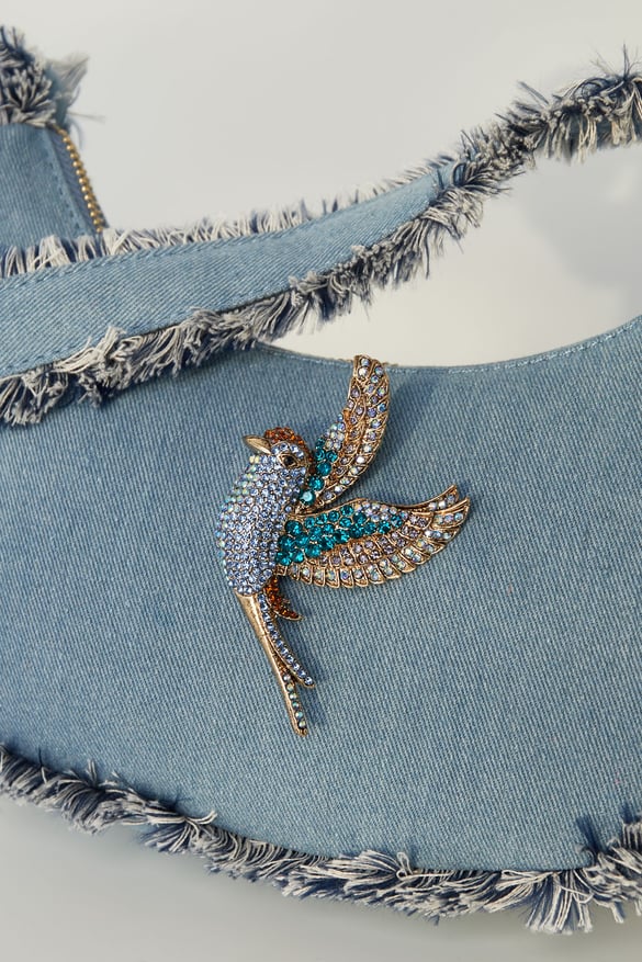 Colorful wings brooch - Blue 2