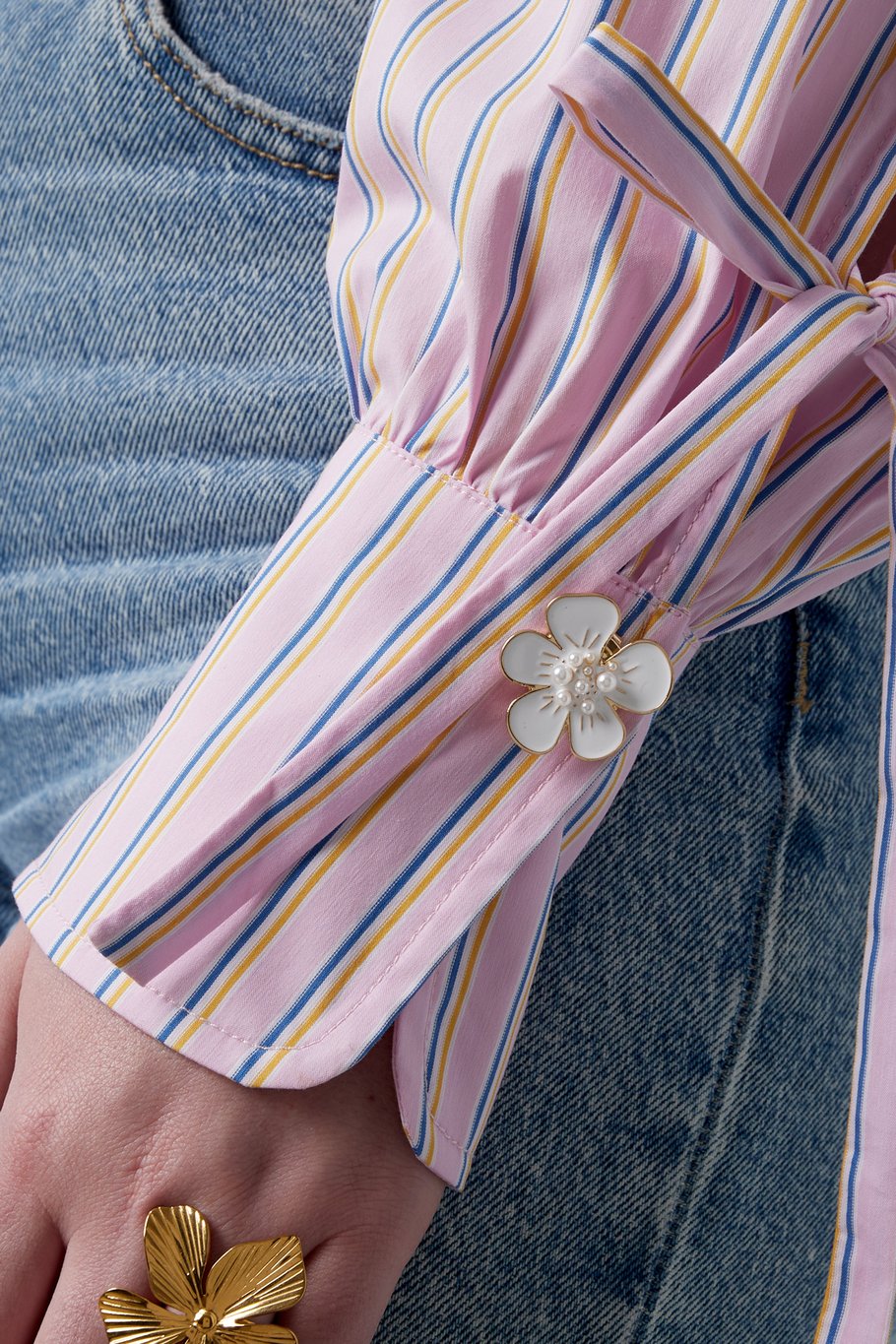 Gemelli con motivo floreale finezza - Rosa Immagine2
