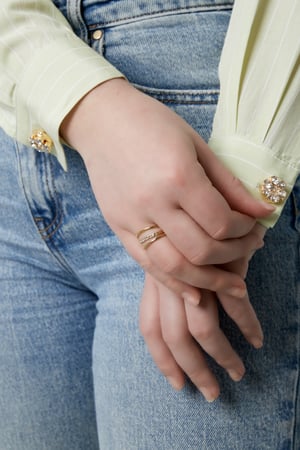 Floral grace cufflinks - Gold color h5 Picture2