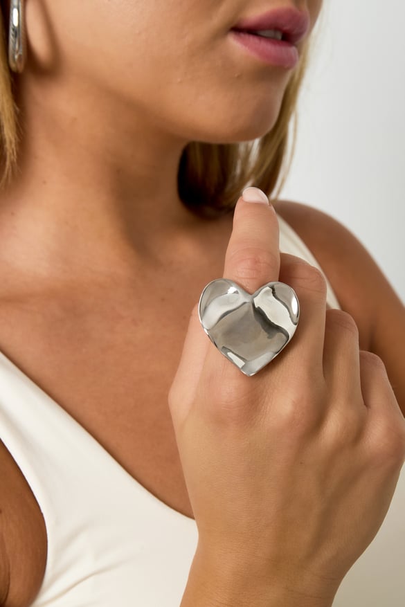 Large heart statement ring