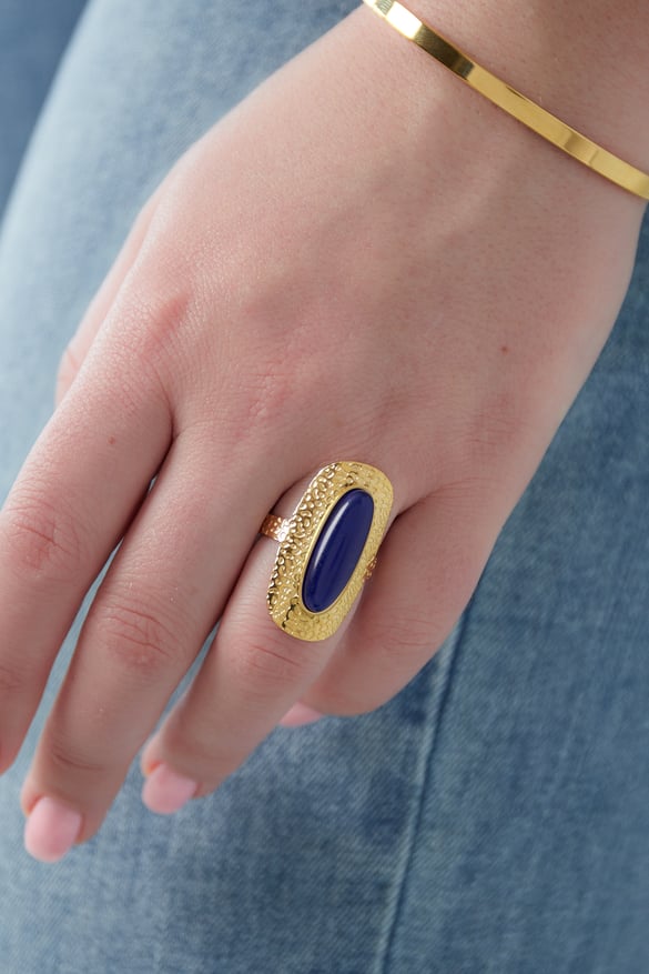 Colored stone ring - blue 2