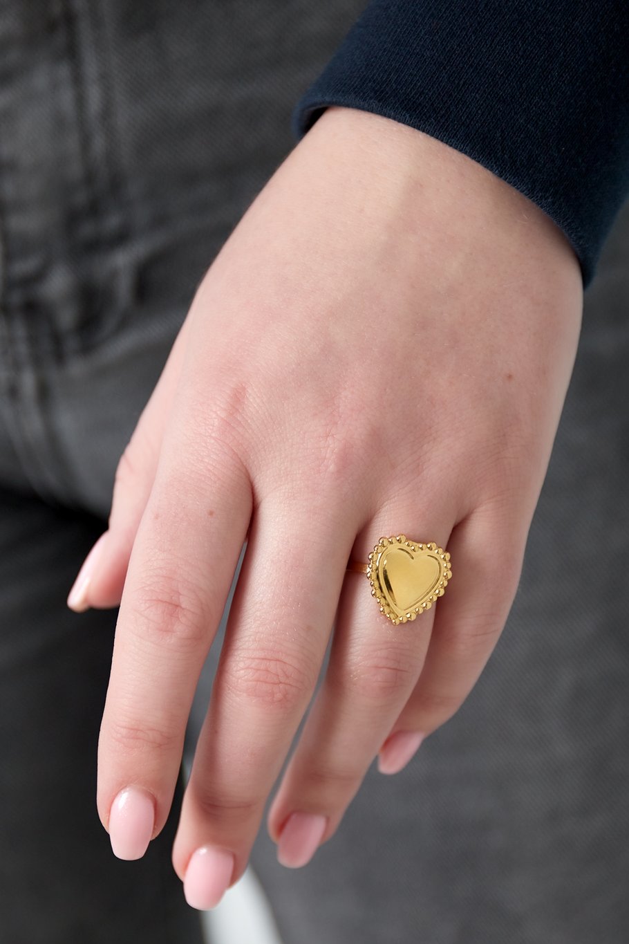 Blasenherzring - Goldfarben Bild2
