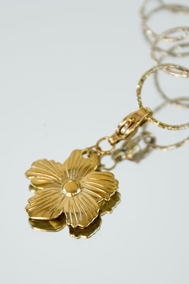 Bijoux en acier inoxydable, breloques florales, style décontracté, quotidien h5 Image3