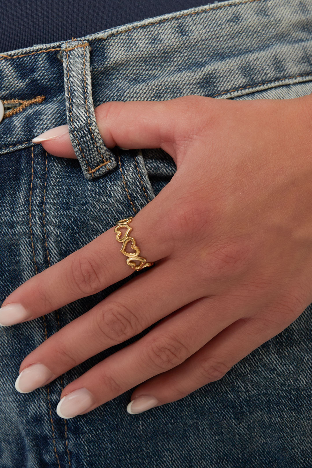 Bagues minimalistes en acier inoxydable, style cœur, décontractées, simples et quotidiennes, bijoux pour femmes