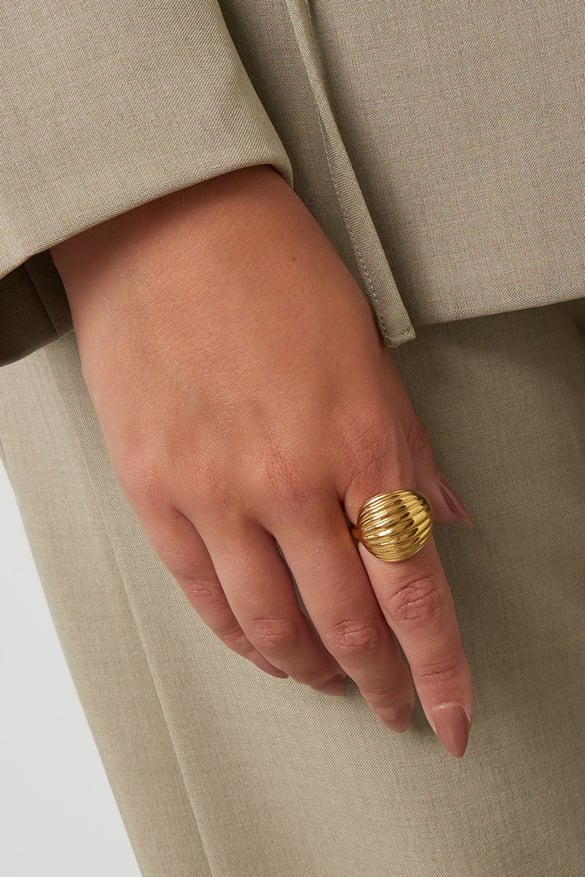 Anillos de declaración de acero inoxidable de forma irregular Serie simple diaria Joyería para mujer