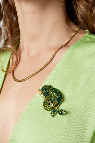 Salamander Brooch - Green h5 Picture2