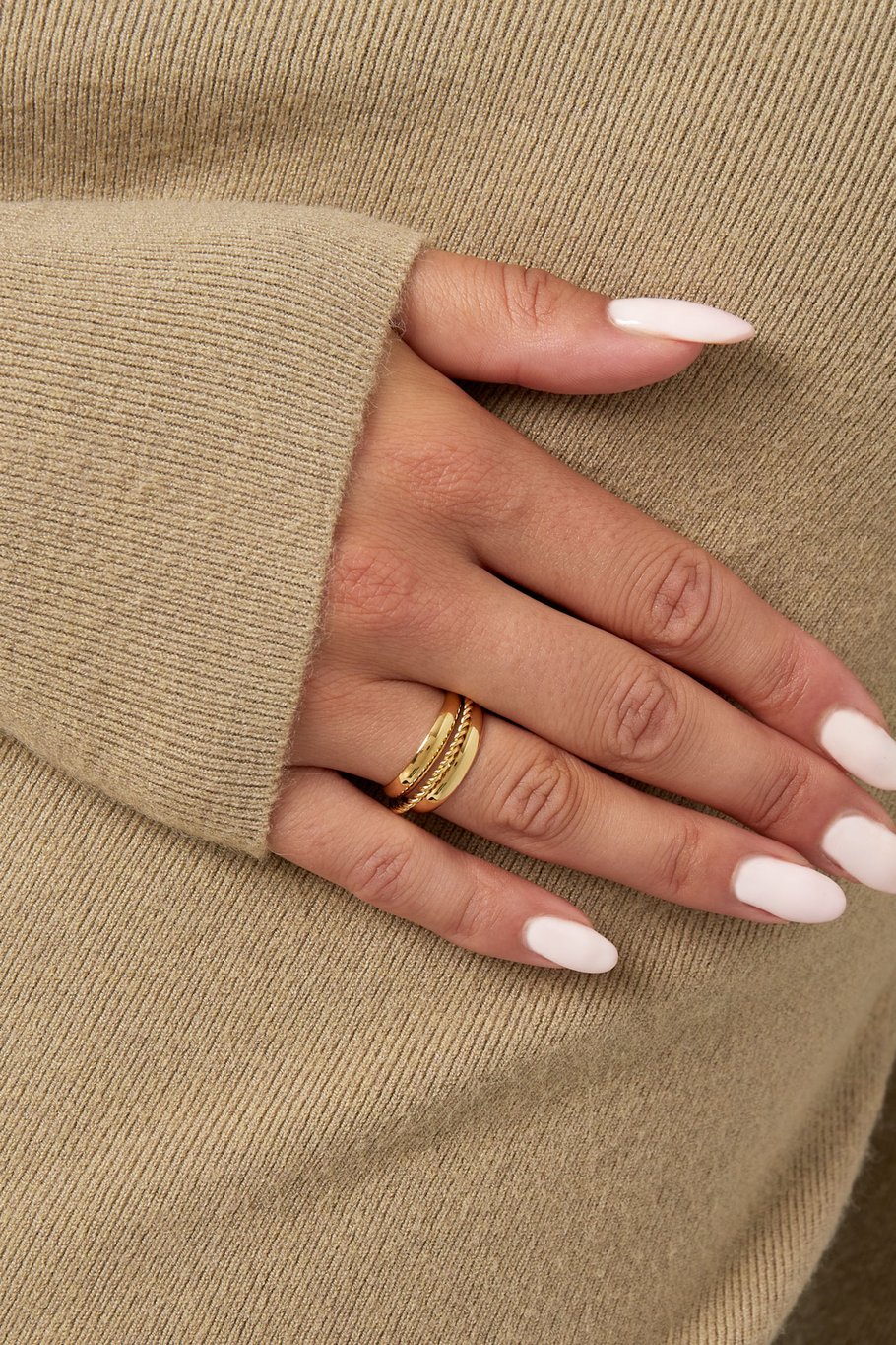 anello triple rings - colore oro Immagine2