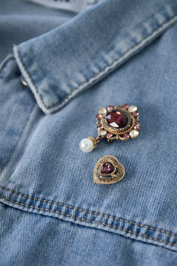 Vintage heart brooch 2