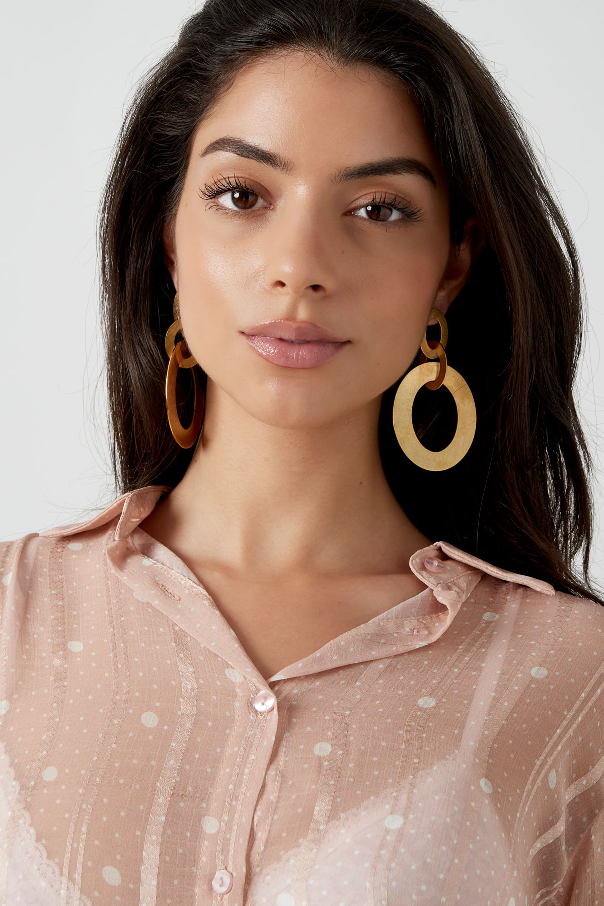 Earrings large link - Gold Color Stainless Steel