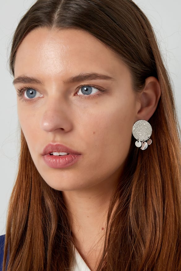Oorbellen coin met belletjes - Goud kleur 2