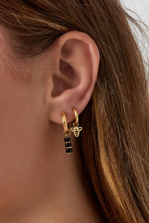 Colorful earrings - #summergirls collection Black & Gold Color Stainless Steel h5 Picture2