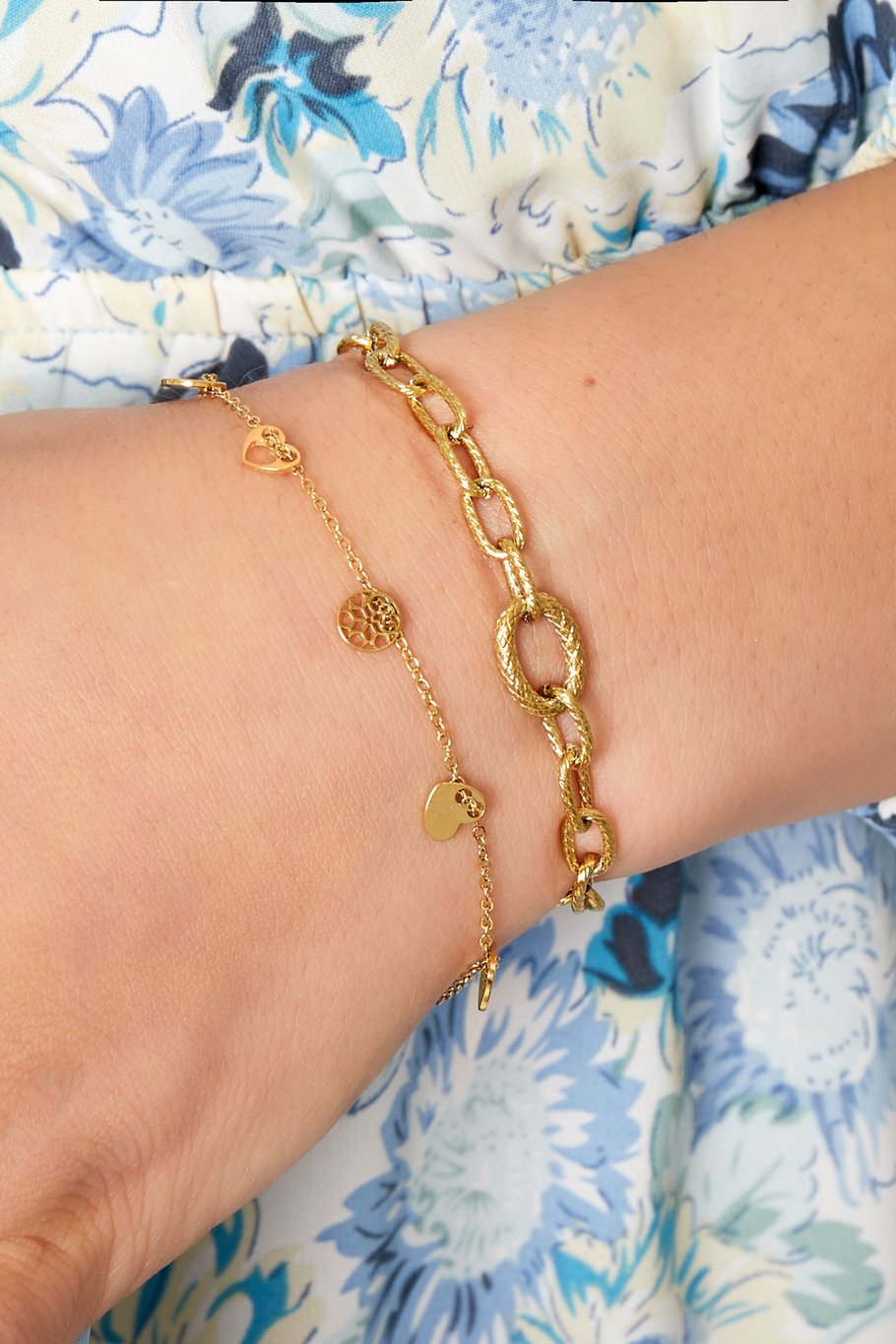Bracelet with charms - Gold Color Stainless Steel Picture2