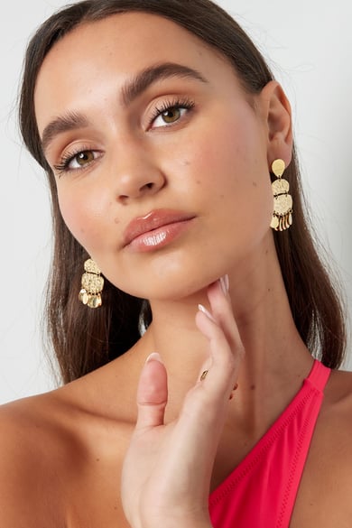 Statement-Ohrringe Kreise - goldfarbener Edelstahl h5 Bild2