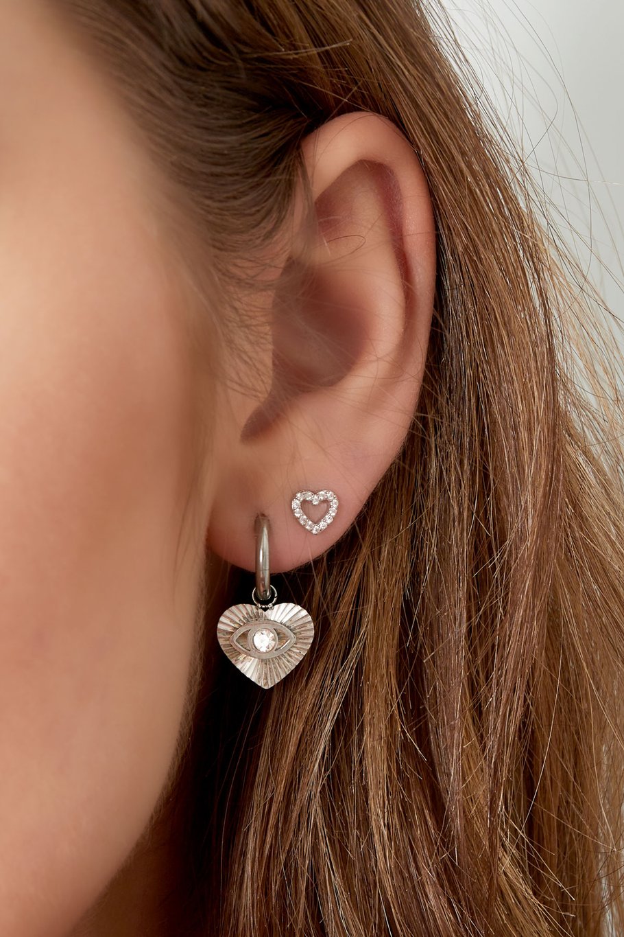 Ear stud heart - Gold Color Copper Picture3