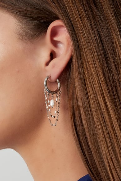 Earrings pearl party - Silver Color color h5 Picture3