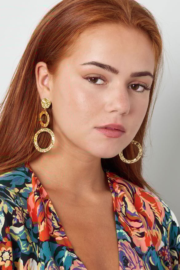 Ohrringe Statement-Ringe – Goldfarbe - Goldfarbefarbe 2