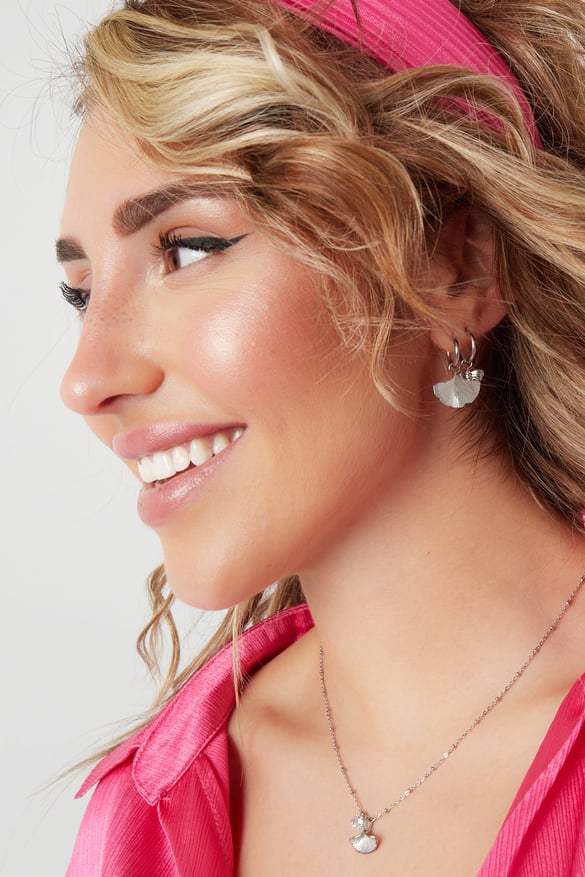 earrings with leaf charm 2
