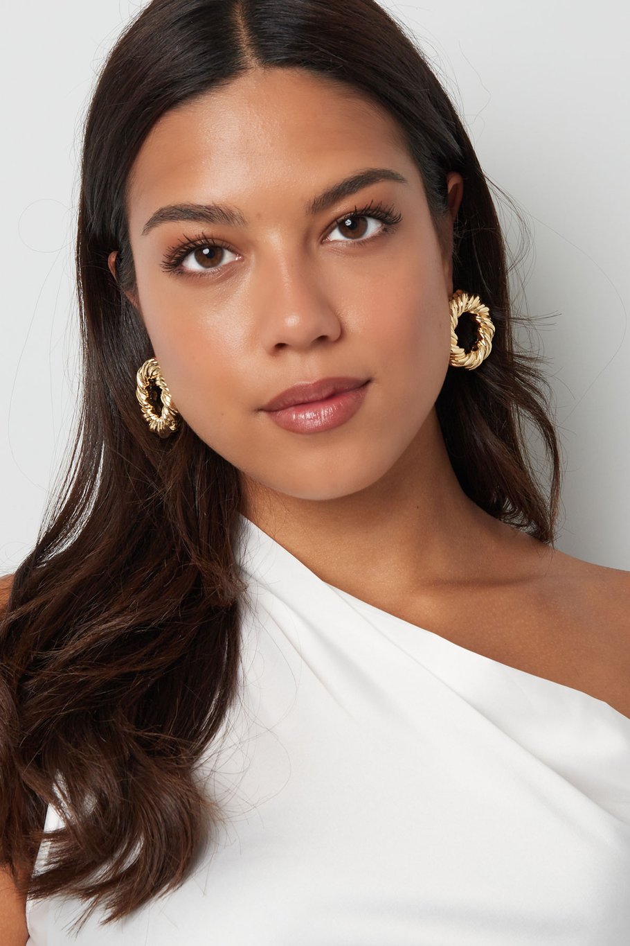 Earrings circle with print - Silver Color color Picture2
