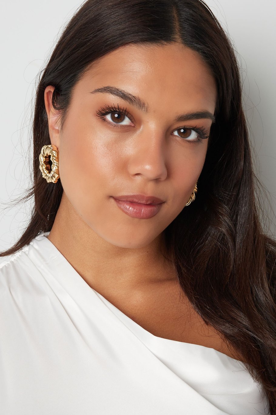 Earrings circle with print - Silver Color color Picture4