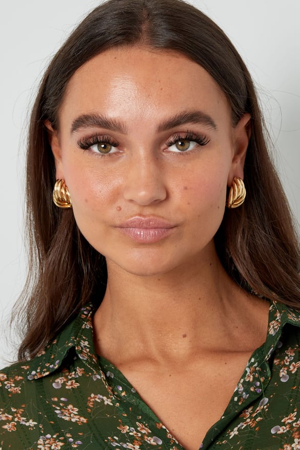 boucles d'oreilles forme ludique - couleur or