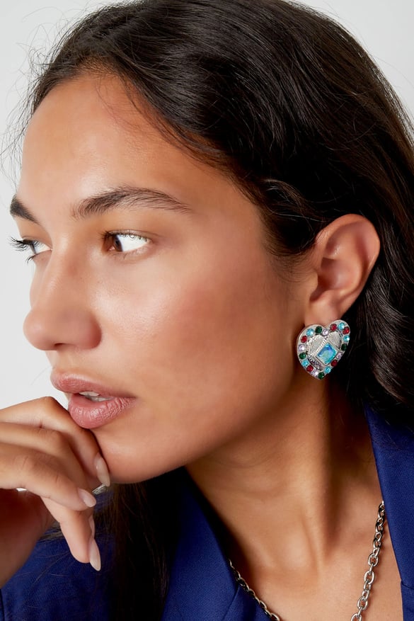 earrings colorful heart