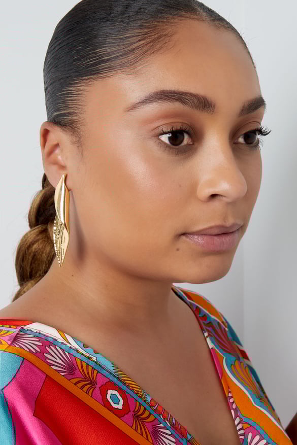 Earrings twisted turn - Gold Color Alloy 2