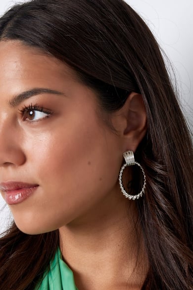 Earrings curled - silver color Alloy h5 Picture3