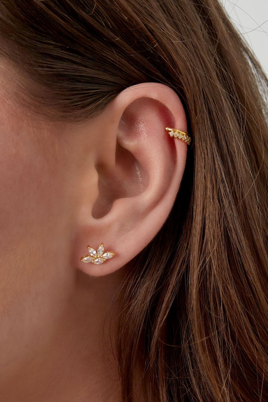 Überall mit Steinen besetzte Ear Cuffs – 925er Silber Bild2