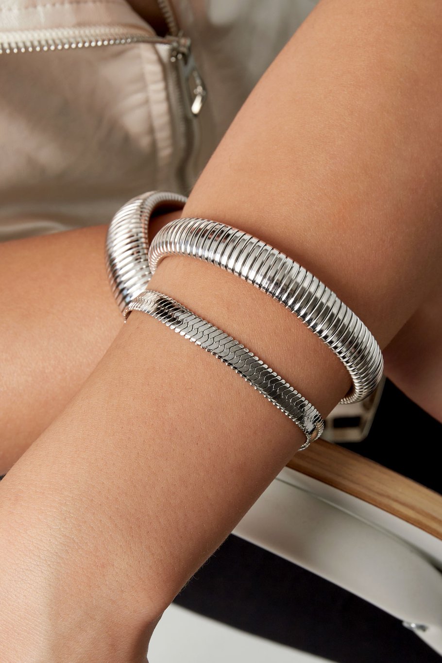 Armband gerippt - Goldfarbe Bild2