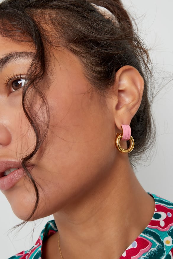 earring double layer blue