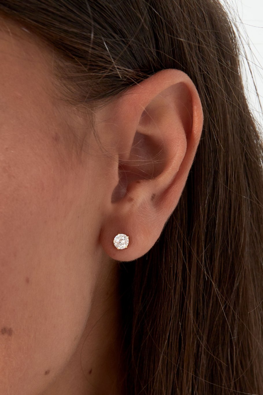Ear studs round stone - Silver Color color Picture3