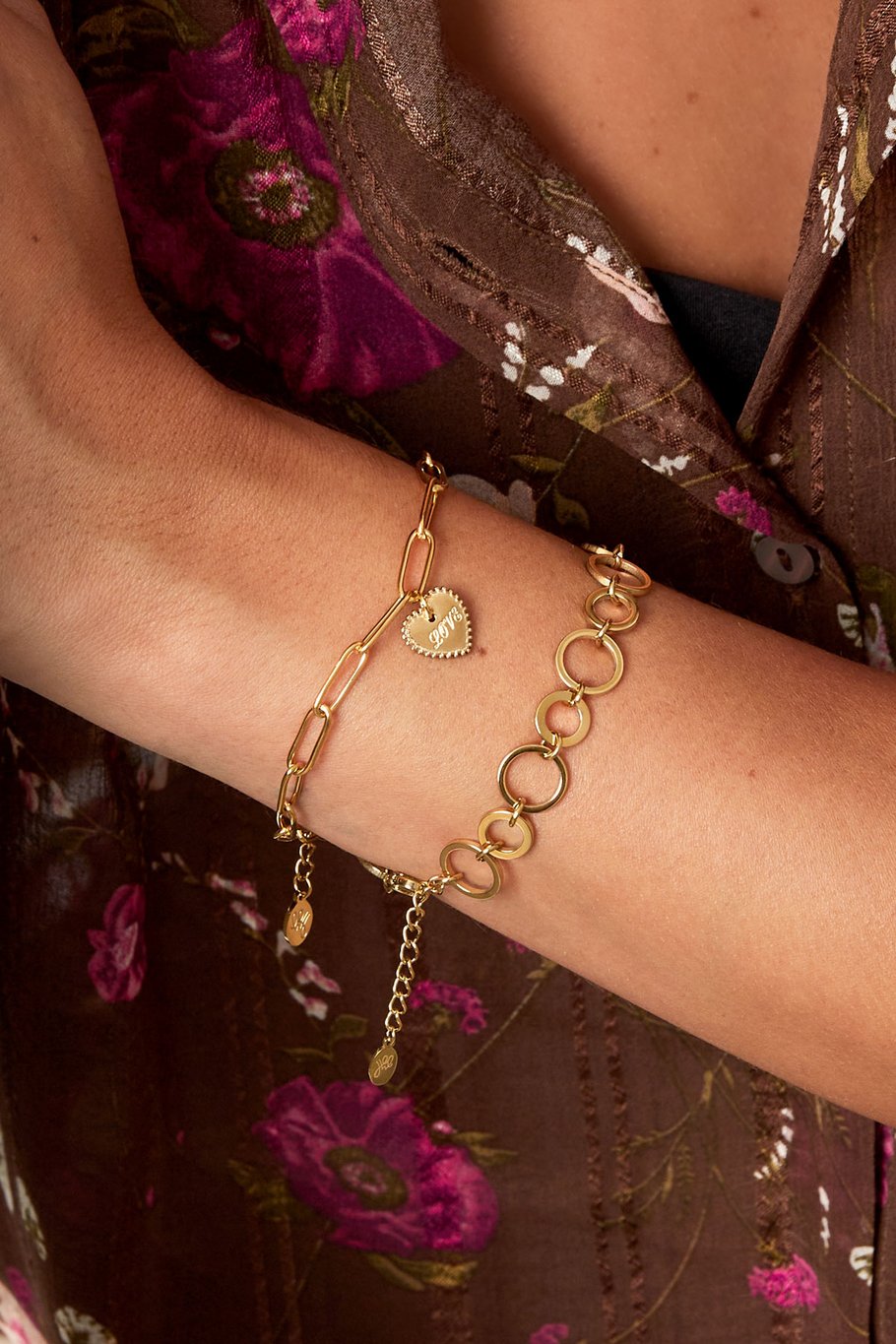 Bracciale a maglie amore - Colore argento Immagine2