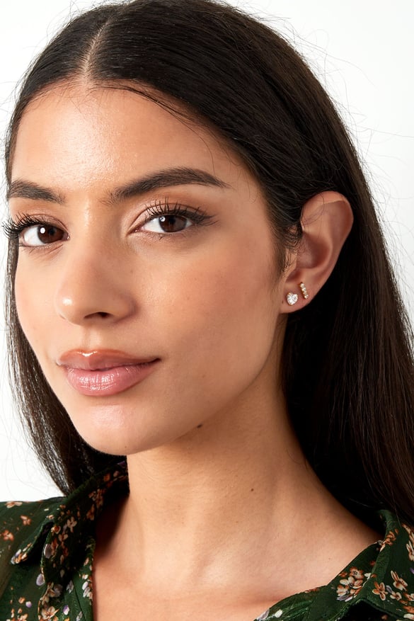stud earrings bar with stones - 925 