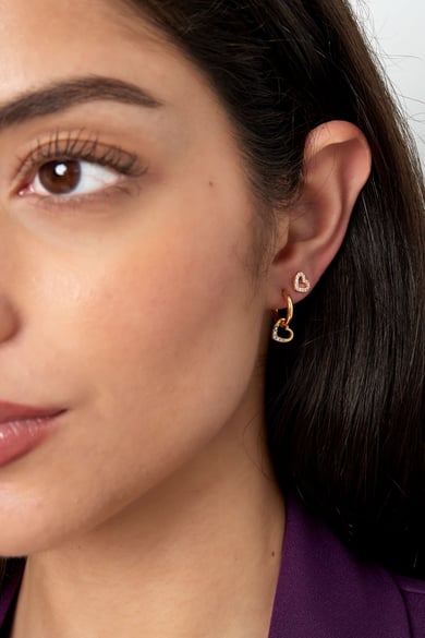 Earrings small heart - Silver Color color h5 Picture3