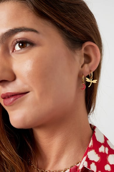 orecchini libellula - colore oro h5 Immagine2