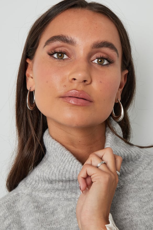 boucles d'oreilles ovales avec imprimé - couleur or