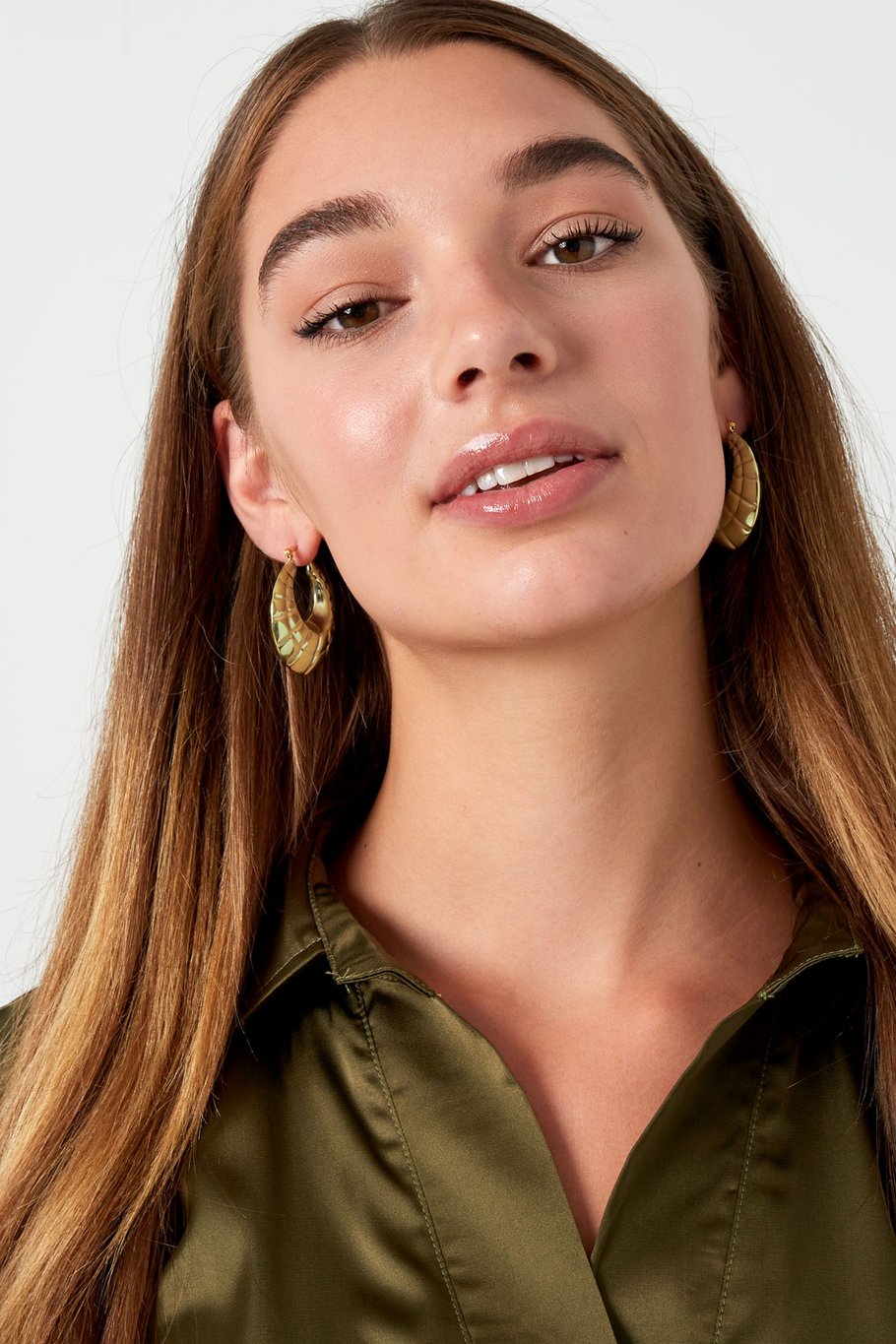 Earrings statement hoops cut out - Silver Color color Picture4