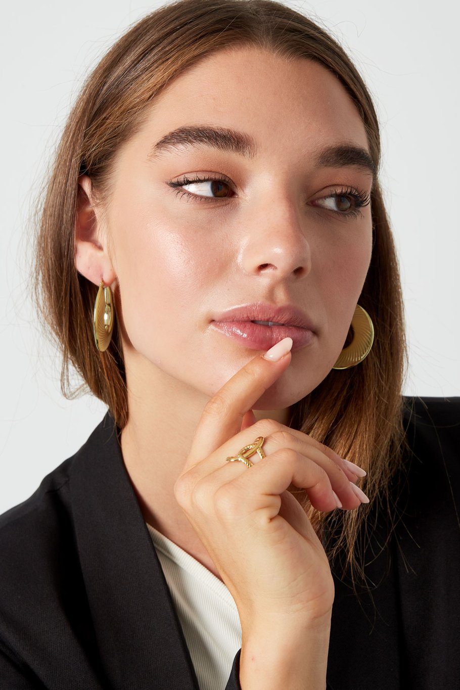 Oorbellen cut out - Goud kleur Afbeelding4