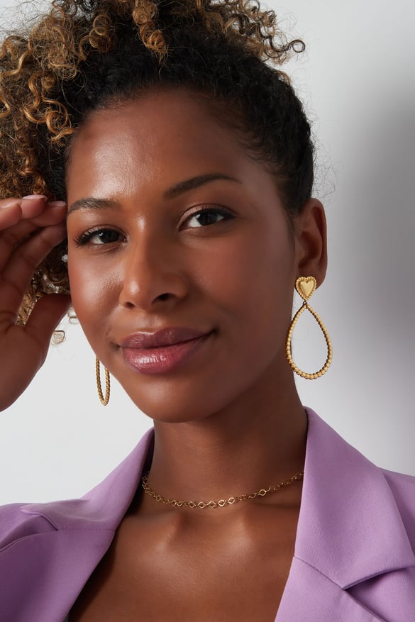earrings drop with heart