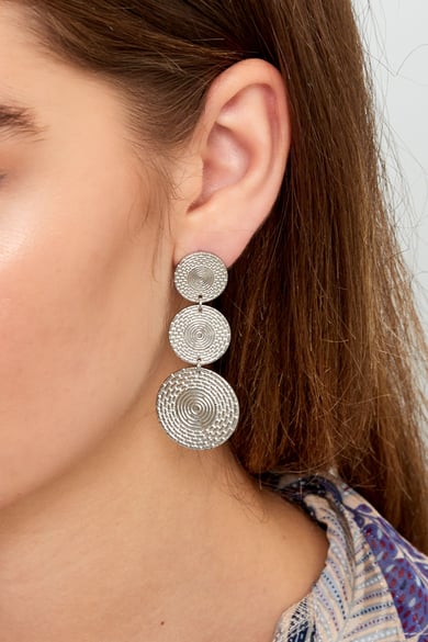 Earrings statement coins - Silver Color color h5 Picture3