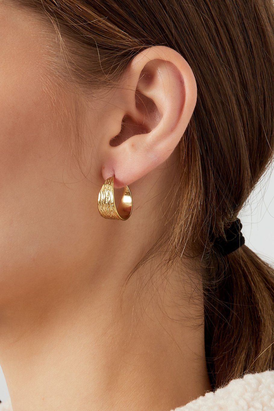 Petites boucles d'oreilles avec imprimé - doré Image3