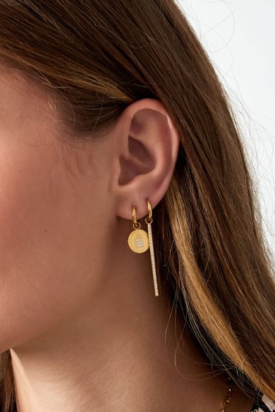pendientes hileras de circonitas - color plata h5 Imagen3
