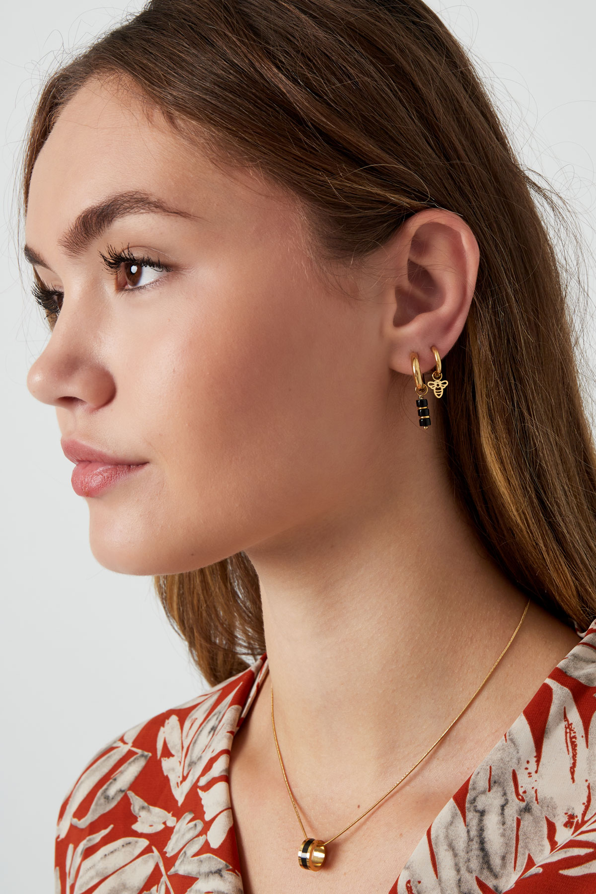 minimalist bee earrings