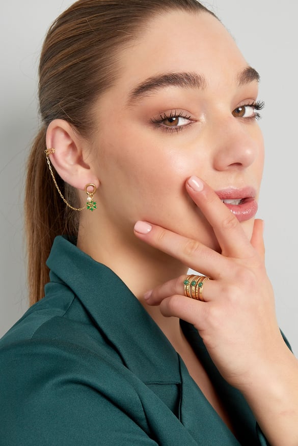 Orecchino con fiore ear cuff - Colore oro/viola 2