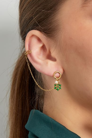 Pendiente con flor ear cuff - dorado/púrpura h5 Imagen3