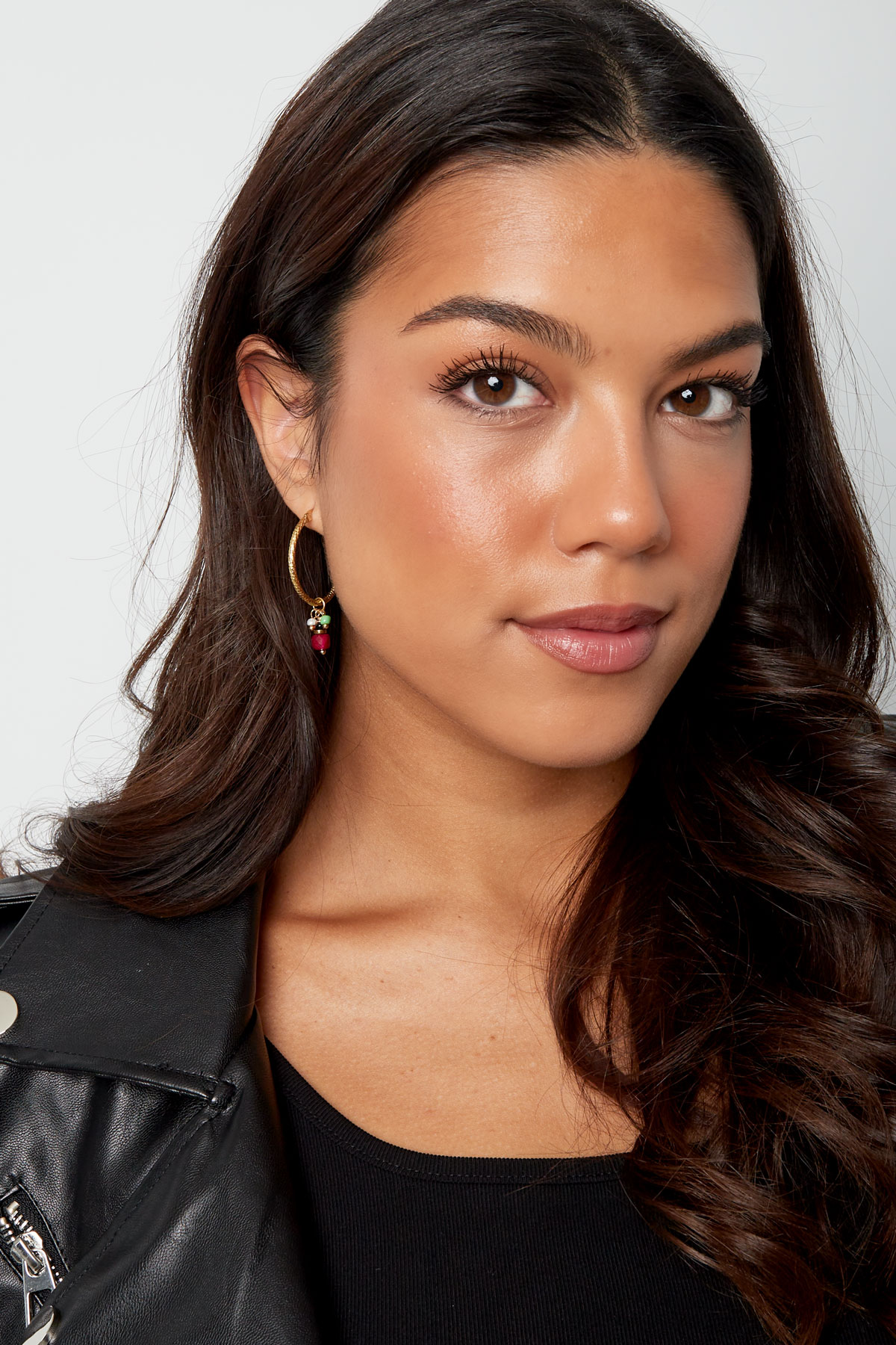 Earrings charm party - Silver color/red