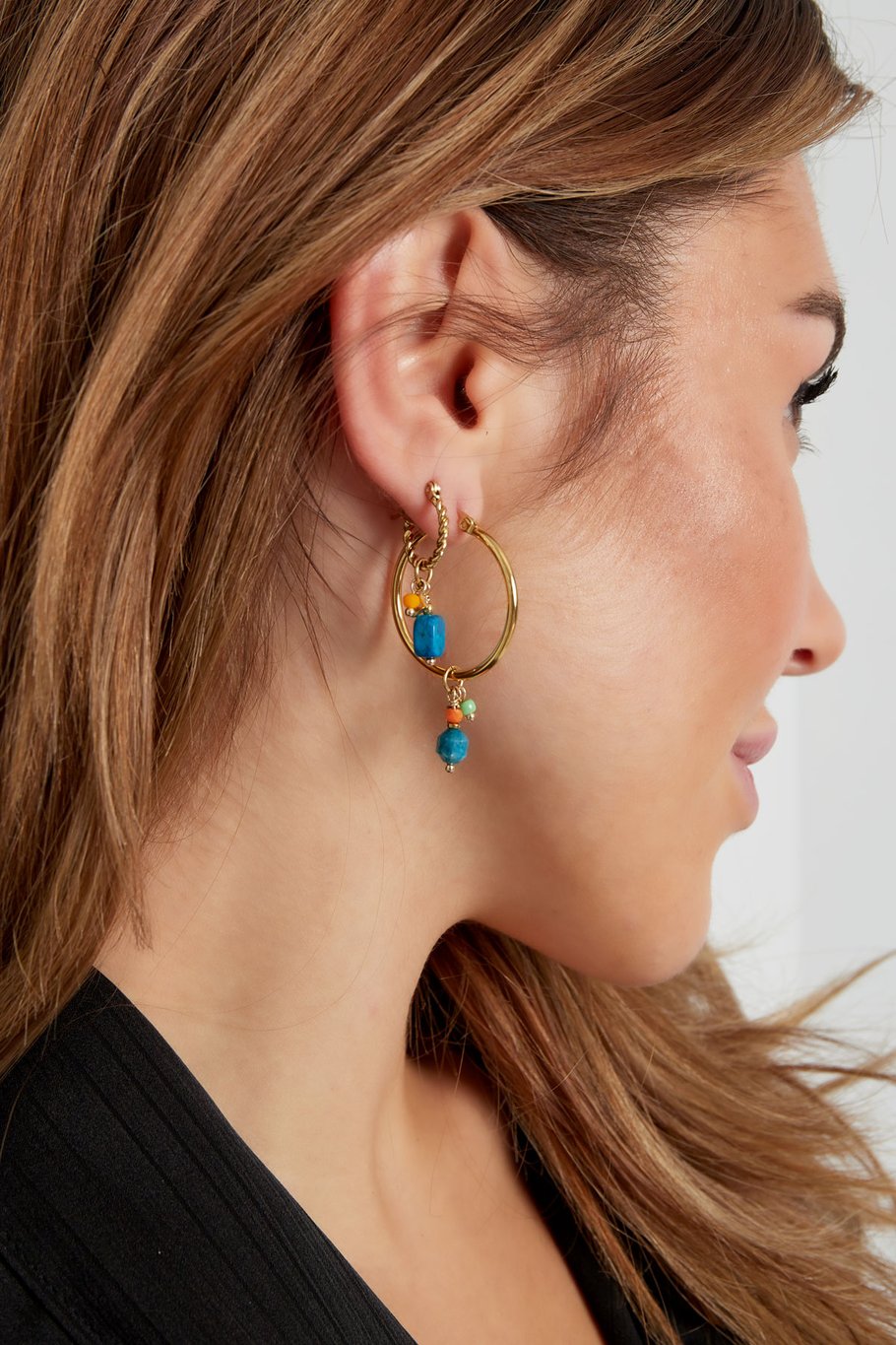Ohrringe Charm Party - Goldfarbe/Blau Bild2