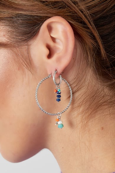 twisted earrings with natural stone charm h5 Picture3