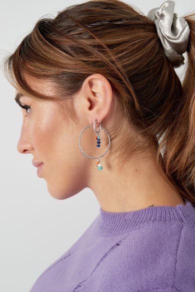 twisted earrings with natural stone charm h5 Picture4